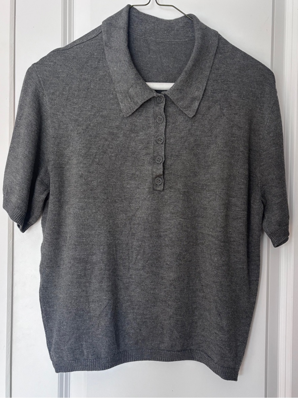 H&M Gray Short-Sleeve Knit Polo Top